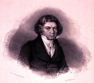 Ritratto di Ludwig van Beethoven (1770-1827) inciso da Faustin Herr