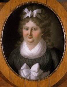 Ritratto di una donna con un nastro nei capelli da German School