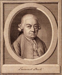 Ritratto di Carl Philipp Emanuel Bach, compositore tedesco, figlio di Johann Sebastian Bach da German School