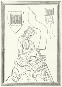 Ritratto del poeta lirico medio alto tedesco Walther von der Vogelweide dal Codex Manesse (incisione) da German School