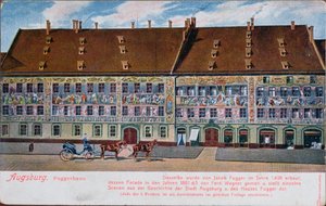 Cartolina raffigurante il Fuggerhaus, Augusta da German School