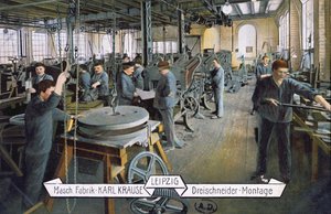 Cartolina che raffigura la fabbrica Karl Krause a Lipsia, c.1905 da German School