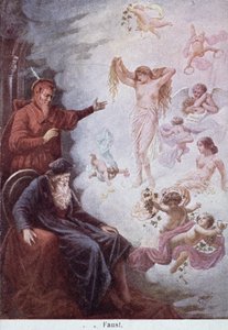Cartolina raffigurante la tentazione di Faust da parte di Mefistofele, c.1905 da German School
