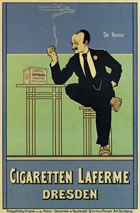 Poster pubblicitario delle sigarette Laferme