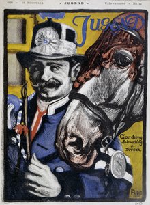 Postiglione: cocchiere e il suo cavallo - in "Jugend"