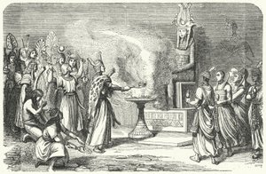Sacerdoti che eseguono un sacrificio nell