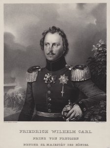 Principe Guglielmo di Prussia (1783-1851), fratello del re Federico Guglielmo III (litografia) da German School