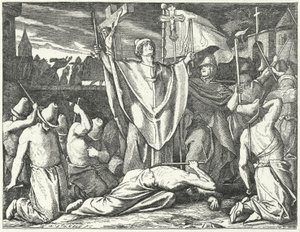 Processione di una confraternita flagellante (incisione)