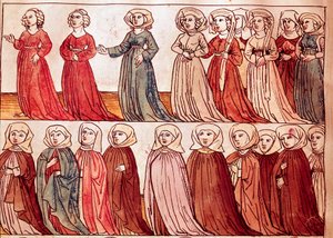 Processione delle donne di Boemia. Miniatura da 
