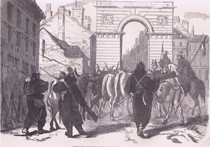 Truppe prussiane di foraggiamento che portano bestiame, Cassells History of the War between France and Germany pubblicato da Cassell and Company Limited, c.1890 (litografia) da German School