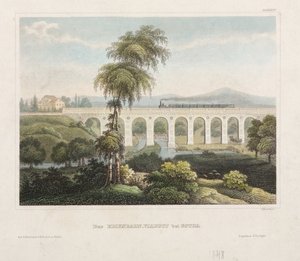 Viadotto ferroviario a Gotha, inciso da B. Metzeroth, 1848