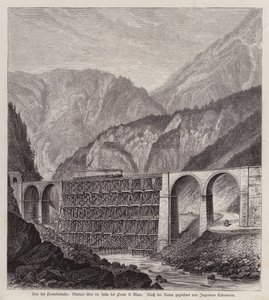 Viadotto ferroviario sul fiume Fella a Ponte di Muro, Friuli, Italia da German School