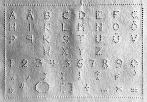 Raphigrafia, nuovo metodo di scrittura e lettura per i ciechi, 1837 da German School