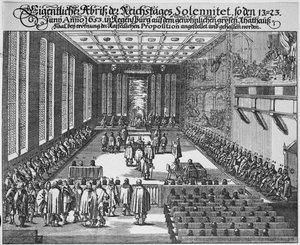 Reichstag di Ratisbona nella grande sala del Consiglio, Ratisbona da German School
