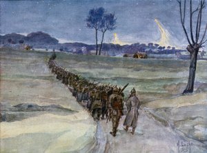 Rinforzi in arrivo per le trincee, Ypres da German School