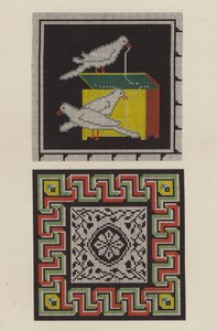 Riproduzione di un mosaico pavimentale di Pompei come pezzo di ricamo da German School