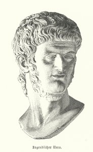 Imperatore romano Nerone nella sua giovinezza (incisione) da German School