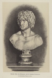 Busto romano di un uomo germanico (incisione) da German School