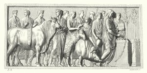 Processione romana con animali sacrificali da German School