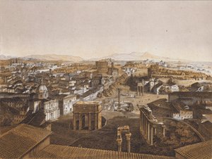 Roma dal Campidoglio (litografia a colori) da German School