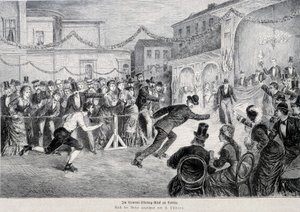 Gara di pattinaggio a roulette a Berlino nel 1878 da German School