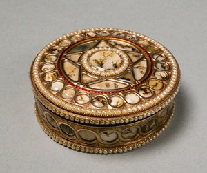Scatola da tabacco rotonda, c.1800-30