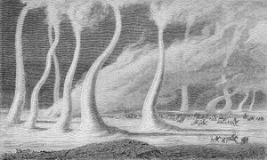 Pilastri di sabbia nel deserto