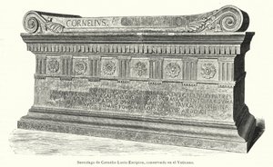 Sarcofago del soldato romano e console Lucio Cornelio Scipione Barbato in Vaticano, Roma da German School