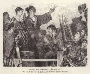 Scena dal dramma incompiuto di Friedrich Schiller Demetrius da German School