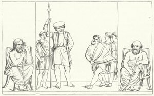 Scena da una commedia del commediografo romano Plauto da German School