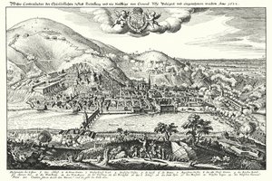 Assedio di Heidelberg da parte del Conte di Tilly da German School