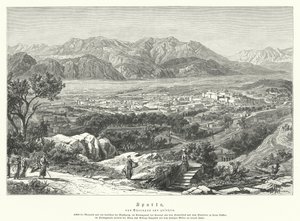 Sparta, Antica Grecia (incisione) da German School
