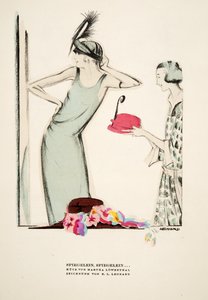 Spiegelein, Spiegelein .., cappelli di Martha Lowenthal, da Styl, pub.1922 (stampa a pochoir) da German School