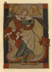 San Michele Arcangelo che sconfigge Satana raffigurato come un drago da German School