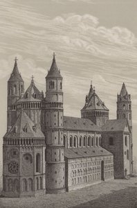 Duomo di San Pietro, la cattedrale di Worms, Germania da German School
