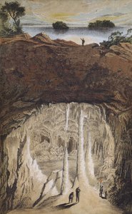 Stalattiti e stalagmiti in una grotta da German School