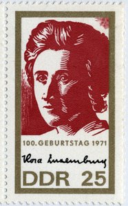 Francobollo rappresentante Rosa Luxemburg (o Luxembourg)