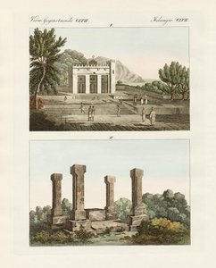 Strani memoriali in Abissinia (incisione colorata)