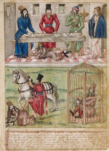 Il sultano Bayezid I fatto prigioniero da Tamerlano da German School