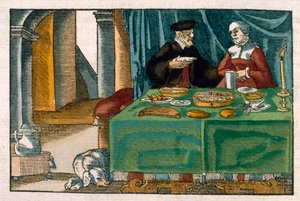Tavola della cena, da un manoscritto tedesco, c.1650