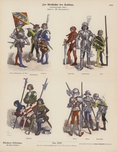 Costumi militari svizzeri del XV secolo da German School
