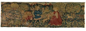 Striscia di arazzo raffigurante la Vergine e l