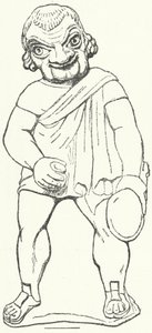 Statuetta in terracotta di un attore romano come parassita in una commedia di Plauto da German School