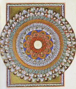 Il Coro degli Angeli. Miniatura dal Liber Scivias di Ildegarda di Bingen, c.1175 da German School