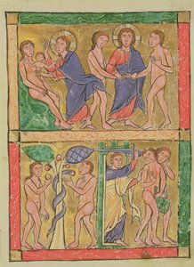 Creazione, matrimonio, tentazione ed espulsione di Adamo ed Eva, 1200 da German School