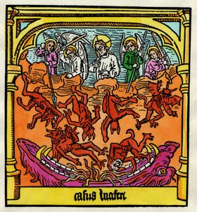 La Caduta di Lucifero e degli Angeli Ribelli, illustrazione da una copia della 
