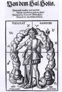 I quattro umori, da Quinta Essentia di Leonhart Thurneisser zun Thurn pubblicato a Lipsia, 1574 da German School