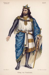 Il re di Francia, da Re Lear di Shakespeare (litografia a colori) da German School
