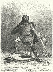 Il dio norreno Tyr (incisione) da German School
