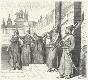 Gli Streltsy sotto il regno di Pietro il Grande di Russia (incisione) da German School